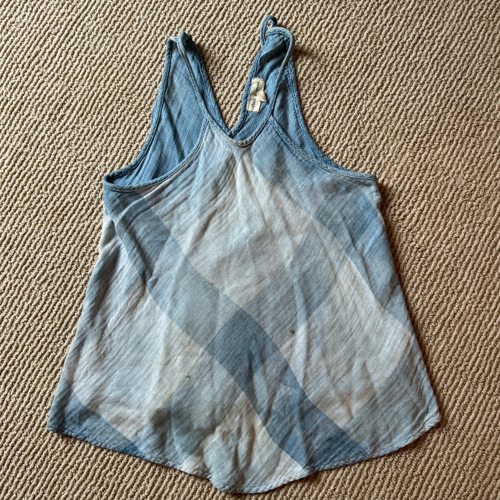 Cloth & Stone Light Blue and White Tank Top
